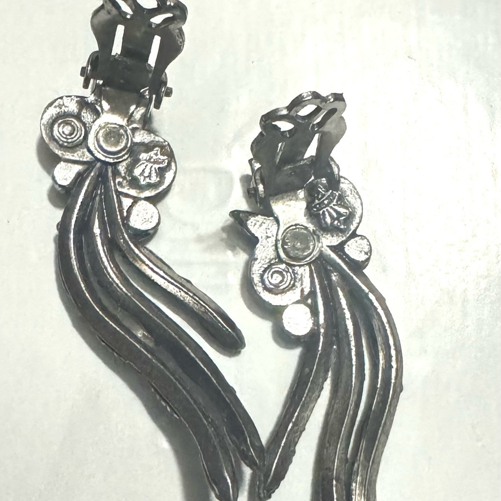 Unique Vintage Silver and Turquoise Earrings - Picture 4 of 4